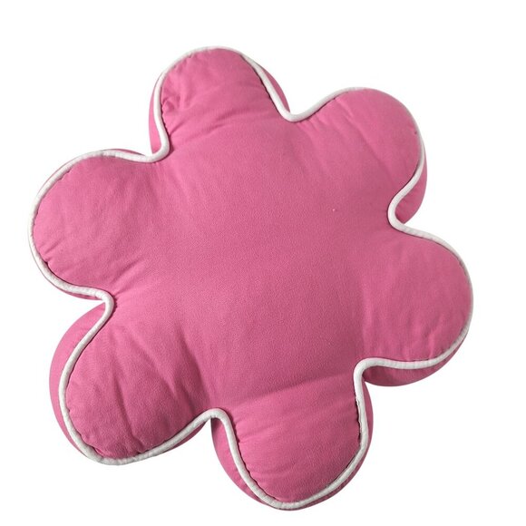 Pink Floral Flower Plush Stuffed Throw Pillow 13.5" - Picture 2 of 2